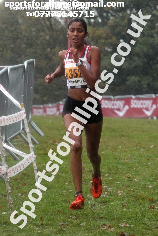 Womens under-17s, National Cross Country Relay Champs., Berry Hill Park, Mansfield.  Photo: David T. Hewitson/Sports for All Pics